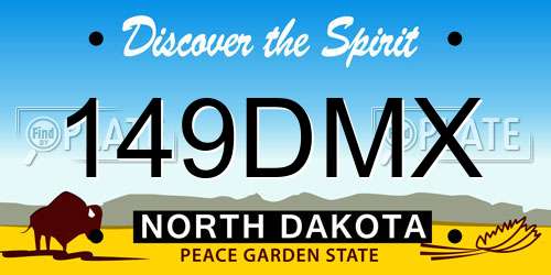 149DMX North Dakota License Plate