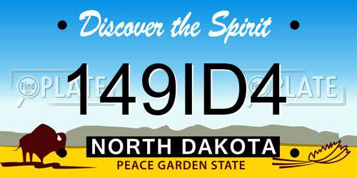 149ID4 North Dakota License Plate