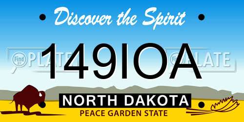 149IOA North Dakota License Plate