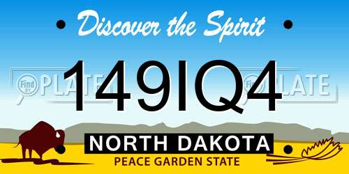 149IQ4 North Dakota License Plate