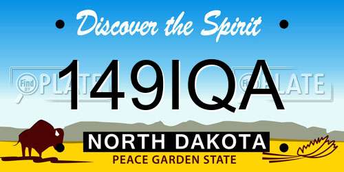 149IQA North Dakota License Plate