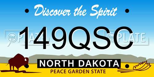 149QSC North Dakota License Plate