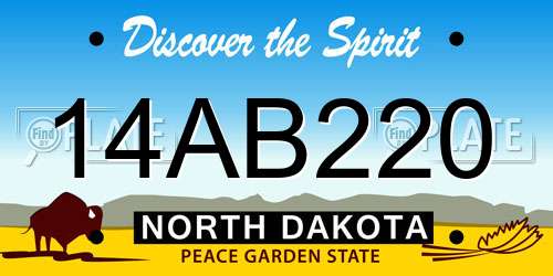 14AB220 North Dakota License Plate