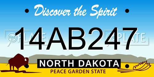 14AB247 North Dakota License Plate