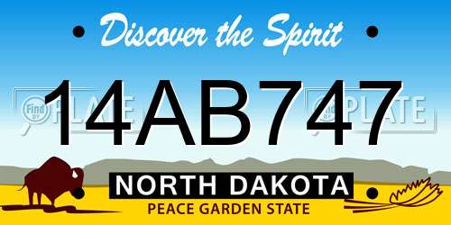 14AB747 North Dakota License Plate