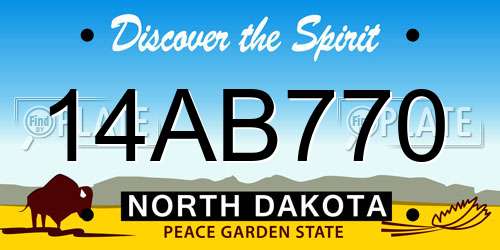 14AB770 North Dakota License Plate