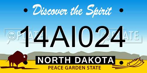 14AI024 North Dakota License Plate