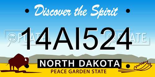 14AI524 North Dakota License Plate