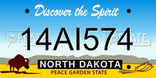 14AI574 North Dakota License Plate