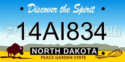 14AI834 North Dakota License Plate