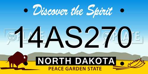 14AS270 North Dakota License Plate
