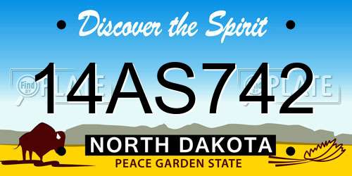 14AS742 North Dakota License Plate