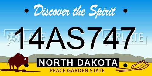 14AS747 North Dakota License Plate