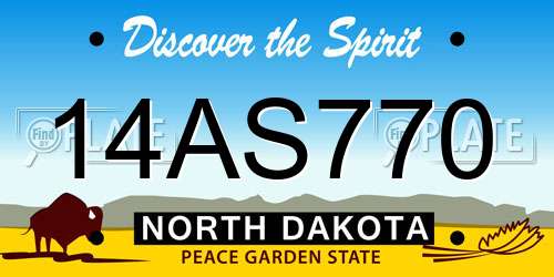 14AS770 North Dakota License Plate