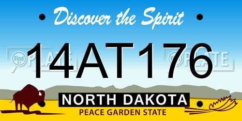 14AT176 North Dakota License Plate