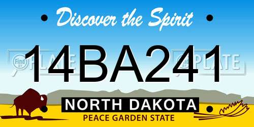 14BA241 North Dakota License Plate