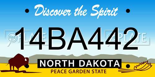 14BA442 North Dakota License Plate