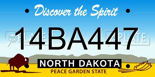 14BA447 North Dakota License Plate