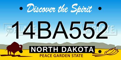 14BA552 North Dakota License Plate