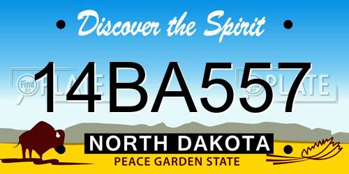 14BA557 North Dakota License Plate