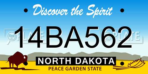 14BA562 North Dakota License Plate