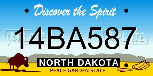 14BA587 North Dakota License Plate