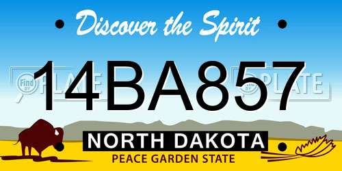 14BA857 North Dakota License Plate