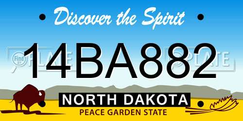 14BA882 North Dakota License Plate