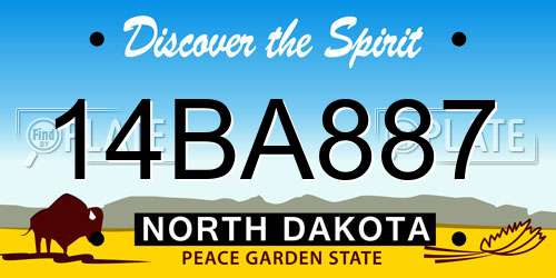 14BA887 North Dakota License Plate