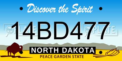 14BD477 North Dakota License Plate