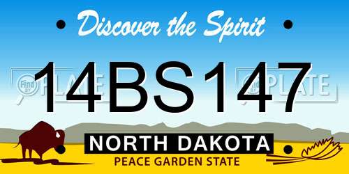 14BS147 North Dakota License Plate