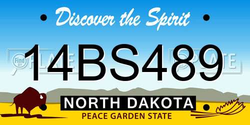 14BS489 North Dakota License Plate