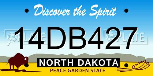 14DB427 North Dakota License Plate