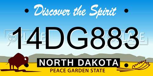14DG883 North Dakota License Plate