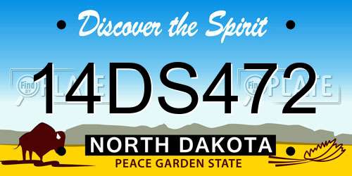 14DS472 North Dakota License Plate