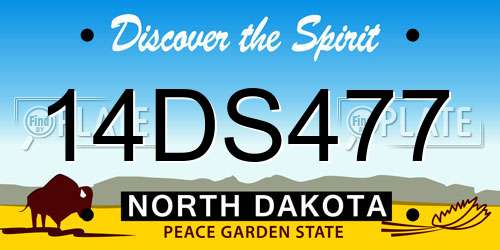 14DS477 North Dakota License Plate