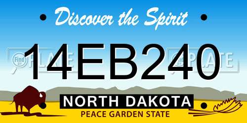 14EB240 North Dakota License Plate