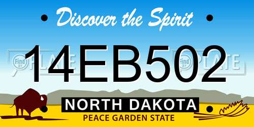 14EB502 North Dakota License Plate