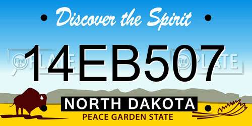 14EB507 North Dakota License Plate