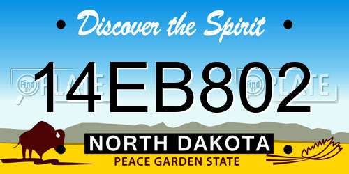 14EB802 North Dakota License Plate