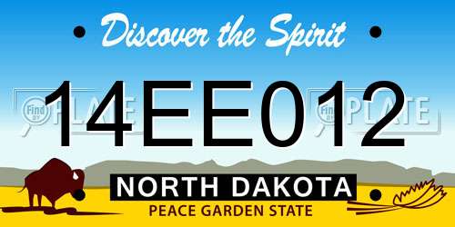 14EE012 North Dakota License Plate