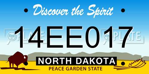 14EE017 North Dakota License Plate