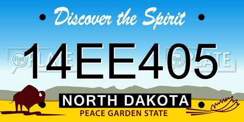 14EE405 North Dakota License Plate