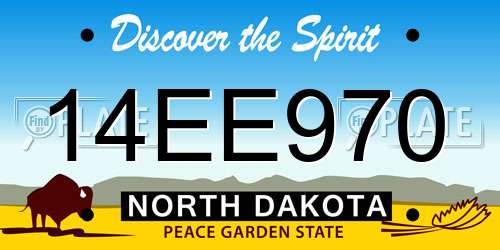 14EE970 North Dakota License Plate