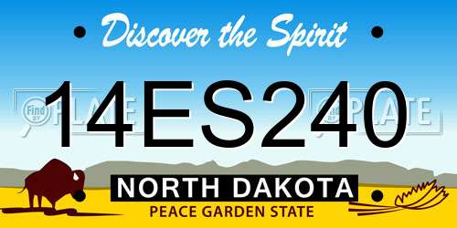 14ES240 North Dakota License Plate