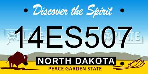 14ES507 North Dakota License Plate