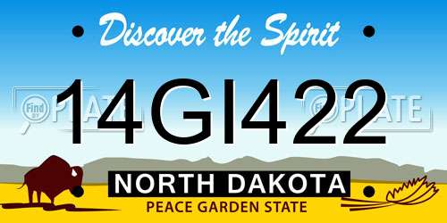 14GI422 North Dakota License Plate