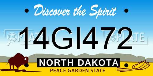 14GI472 North Dakota License Plate