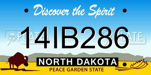 14IB286 North Dakota License Plate