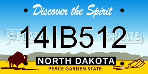 14IB512 North Dakota License Plate